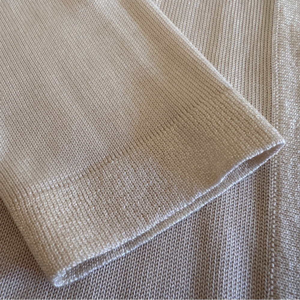 Casual Corner Vintage Light Cream Open-Front Knit Cardigan Size Medium - Picture 6 of 6